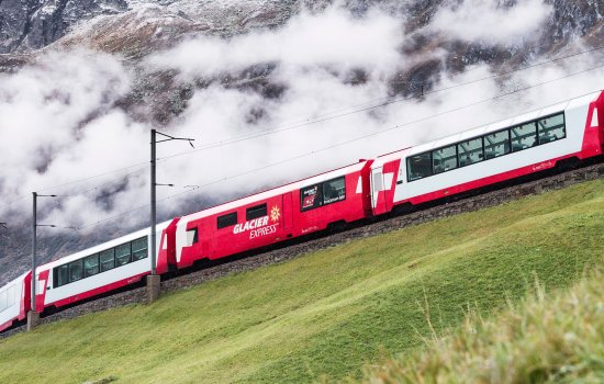 train through Swiss Alps