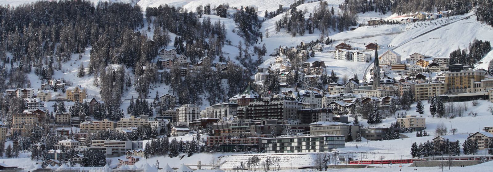 Snow over the town of St. Moritz