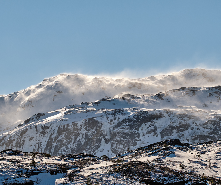 Snowy mountains on a Norway holiday