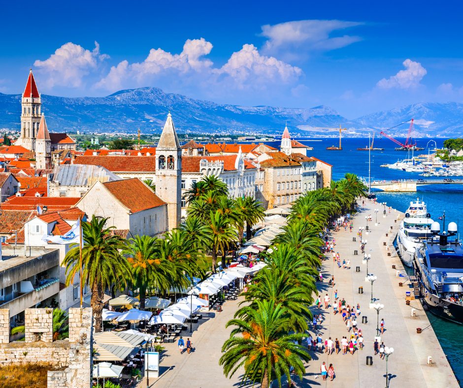 The coastline remains spacious and relaxing during the summer months of a croatia rail holiday